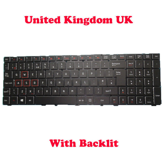 RGB Backlit UK Keyboard For Gigabyte SabrePRO 15 / SabrePRO 15-W 15-W8 GTX1060TI