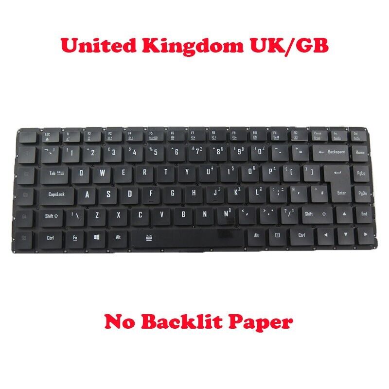 No Backlit Paper Keyboard For Gigabyte AERO 14 27703-UK641-G30S SKB1507-UK