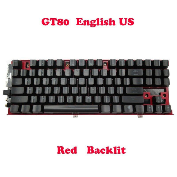 Used Red Backlit English Mechanical Keyboard For MSI GT80 GT80S GT83 VR MS-1812