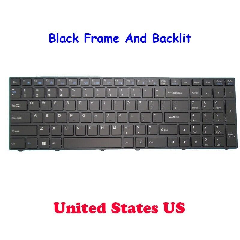 Backlit Keyboard For CLEVO N250 CVM15F23USJ4308 6-80-N7500-011-1 English US