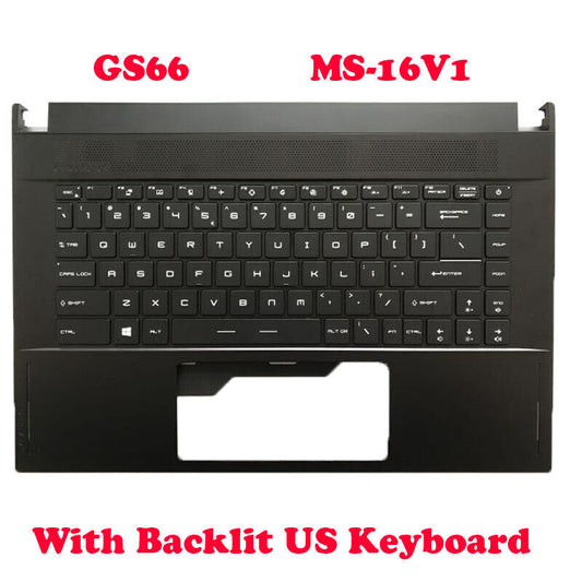 RGB Backlit PalmRest&US Keyboard For MSI GS66 Stealth MS-16V1 GS66 10SD 10SE SF