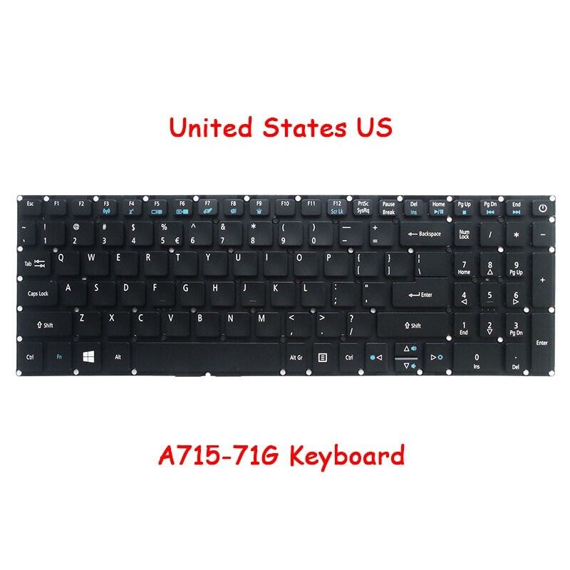 Laptop Keyboard For ACER Aspire A715-71G 57AY 78AS 70GA 79Z1 With Backlit US New