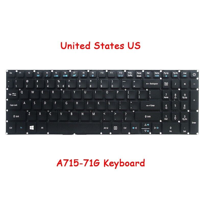 Laptop Keyboard For ACER Aspire A715-71G 57AY 78AS 70GA 79Z1 With Backlit US New