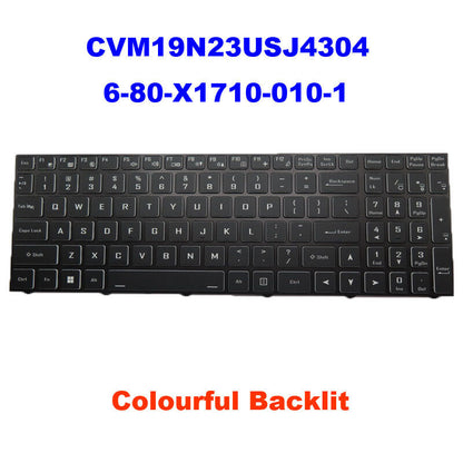 US English Backlit Keyboard For CLEVO NH50AC CVM19N23USJ4304 6-80-X1710-010-1