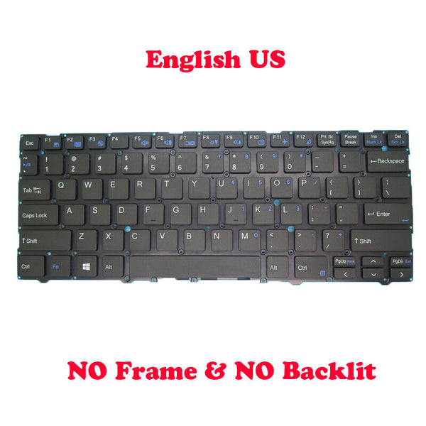 NO Backlit Keyboard For CLEVO L140MU CVM19C5300-430 6-80-L1403-010-1 English US