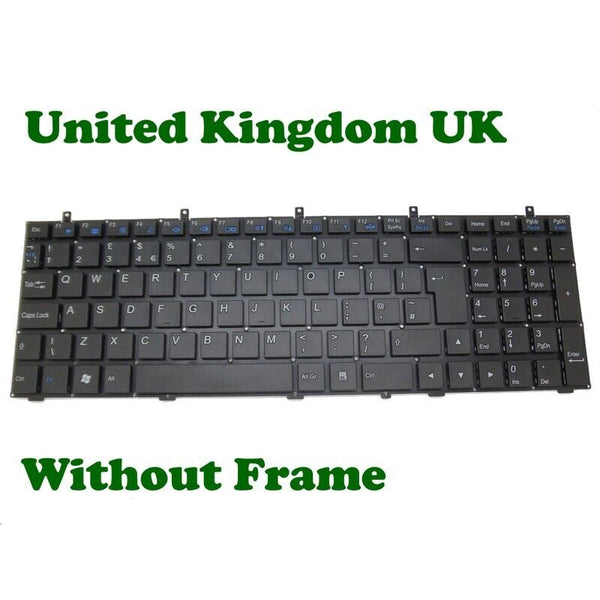 UK Keyboard For CLEVO W550EU W550EU1 MP-12C96GB-4303W 6-80-W55S0-190-1 No Frame