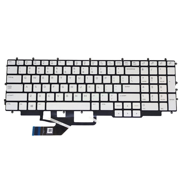 English US Laptop Keyboard For DELL G7 17 7700 White With Backlit New