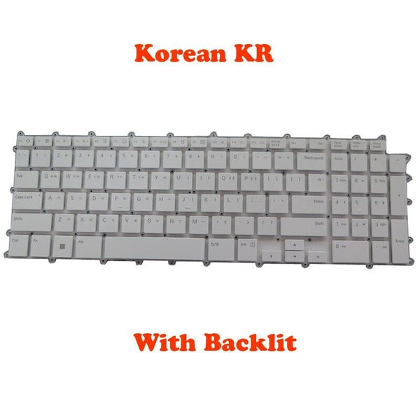 White Laptop Backlit Keyboard For LG KT0120B9ES03KRA00 AEW74231301 Korean KR