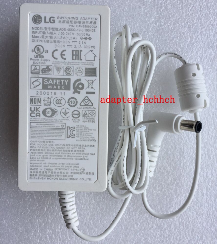 New Original OEM LG EAY65890002 19V 2.1A Adapter&Cord for LG LCD-LED Monitor TV