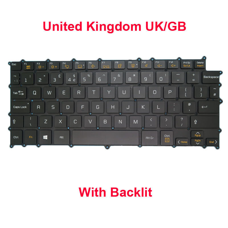 Backlit UK Keyboard For LG 13Z990 13Z990-G LG13Z99 13ZB990 13ZD990 13ZD990-G Bla