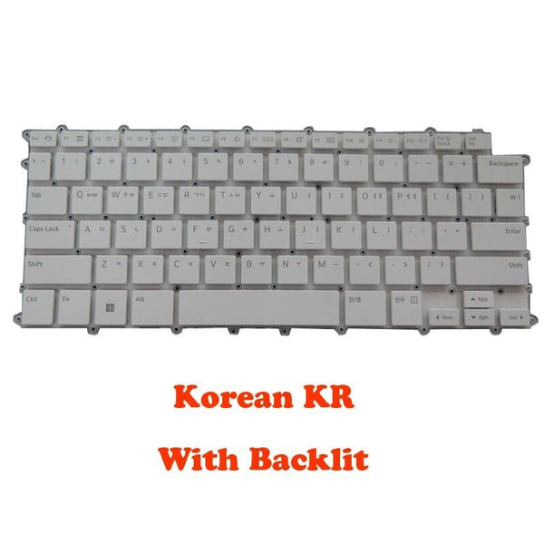 White Laptop Backlit Keyboard For LG KT0120B7ES03KRA00 AEW74231101 Korean KR