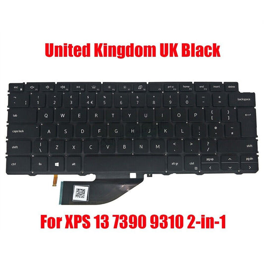 Backlit UK Keyboard For DELL XPS 13 7390 9310 2-in-1 0C8WV6 C8WV6 PK132C91A15