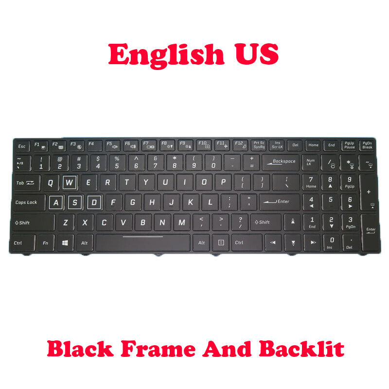 English Backlit Keyboard For CLEVO P950HR P955HR P950RF P955EP6 P950ER P955ER