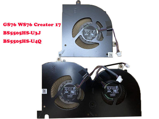 CPU GPU FAN For MSI GS76 WS76 Creator 17 BS5005HS-U3J BS5005HS-U4Q U3J U4Q