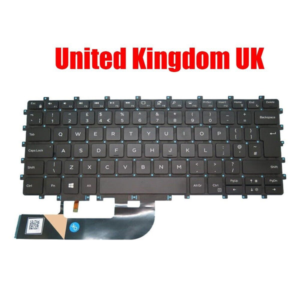 Backlit UK Laptop Keyboard For DELL XPS 15 9575 7590 0X6TD4 X6TD4 United Kingdom