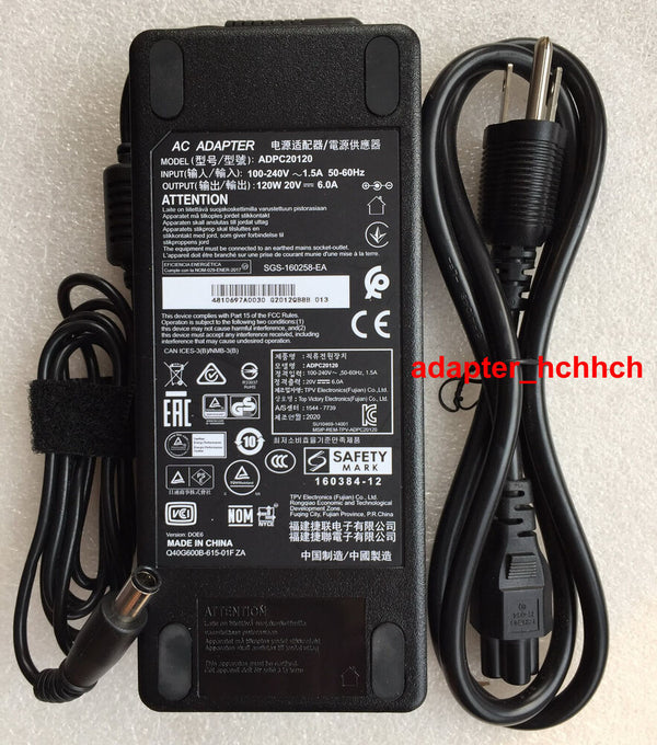 New Original TPV 120W 20V AC Adapter&Cord for BenQ EX3203R ADPC20120 LCD Monitor