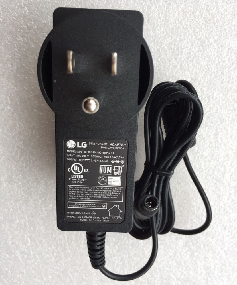 New Original OEM LG 34WP65G-B Monitor ADS-48FSK-19 19048EPCU-1 19V 2.53A Adapter