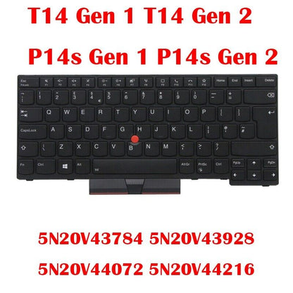 UK Backlit Keyboard For Thinkpad T14 Gen 1 P14s Gen 2 5N20V43784 5N20V43928 New