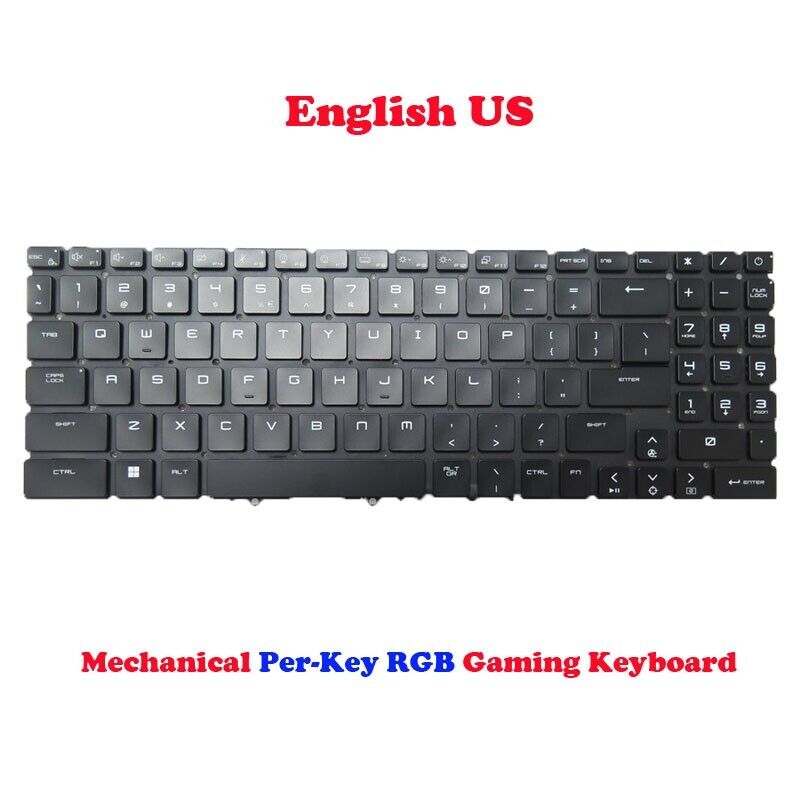 US Keyboard For MSI NSK-FG2ABN 1D 9Z.NL4BN.A1D S1N-3EUS3C3-D10 S1N3EUS3C3D10