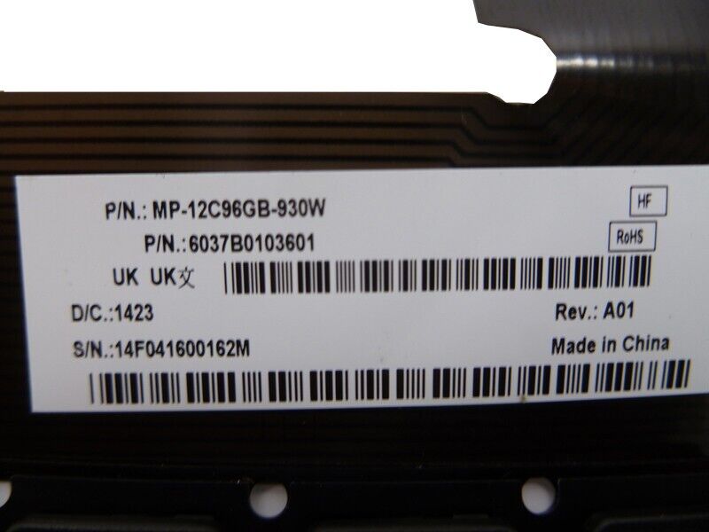 Keyboard For CLEVO MP-12C96GB-930W 6037B0103601 United Kingdom UK NO Frame