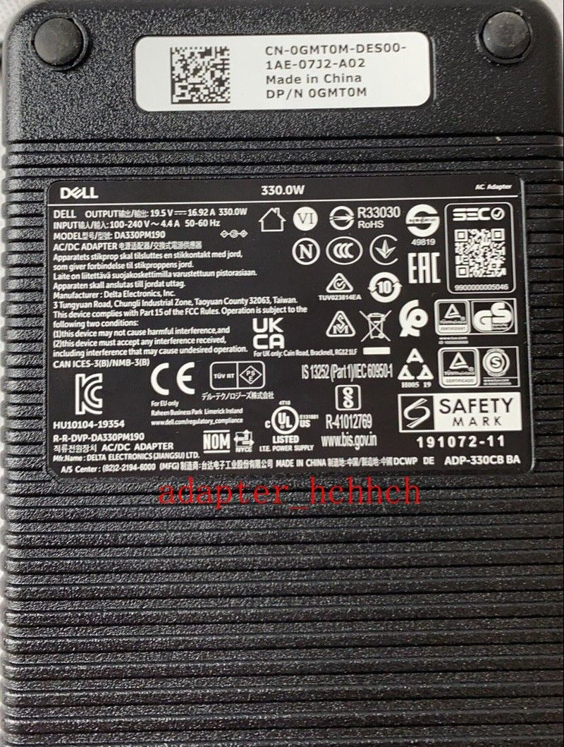 New Original OEM Dell Alienware m18/R9-7845HX DA330PM190,LA330PM190 330W Adapter
