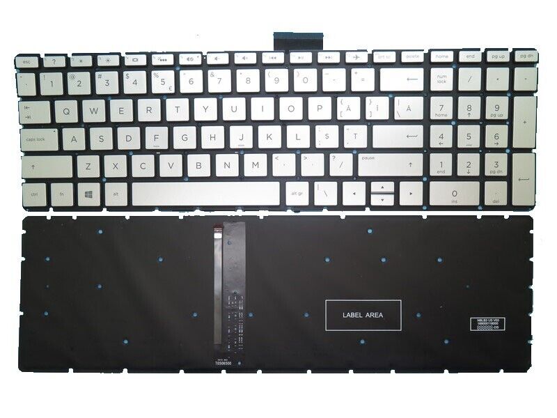 Laptop Keyboard For HP 17-BS000 silver with backlit Without Frame United States