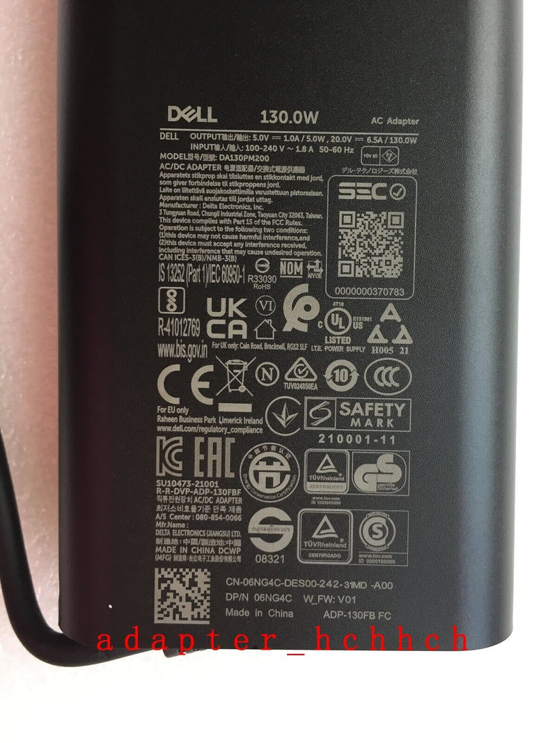 New Original Dell 130.0W AC Adapter for Dell Alienware x14 LA130PM200 DA130PM200