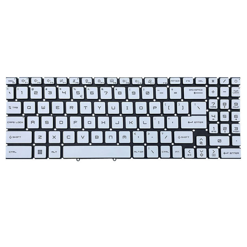 Monochrome Backlit US Keyboard For MSI Sword 17 A11UE A11UD A11UC A11SC English