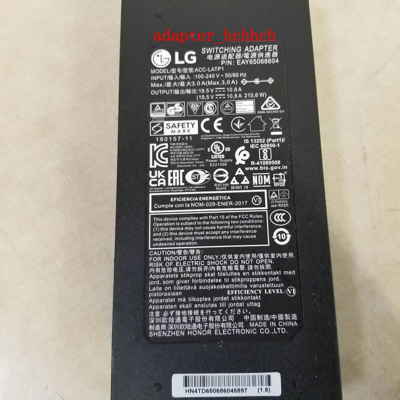 New Original LG 35BN75C-B LED Monitor ACC-LATP1&EAY65068604 19.5V 10.8A Adapter