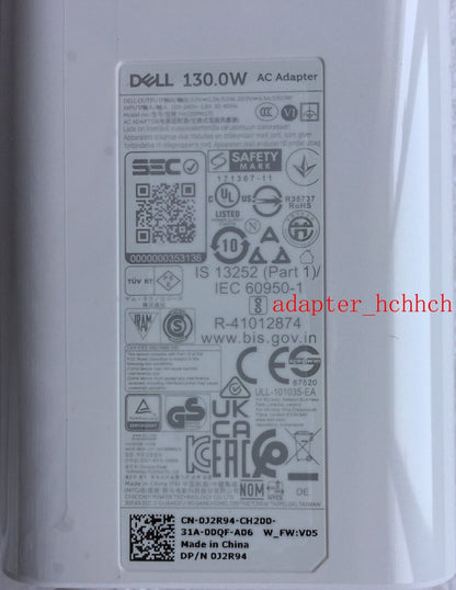 New Original Dell 130W Adapter for Dell XPS 17 9730 XPS9730-7695SLV-PUS J2R94 PC