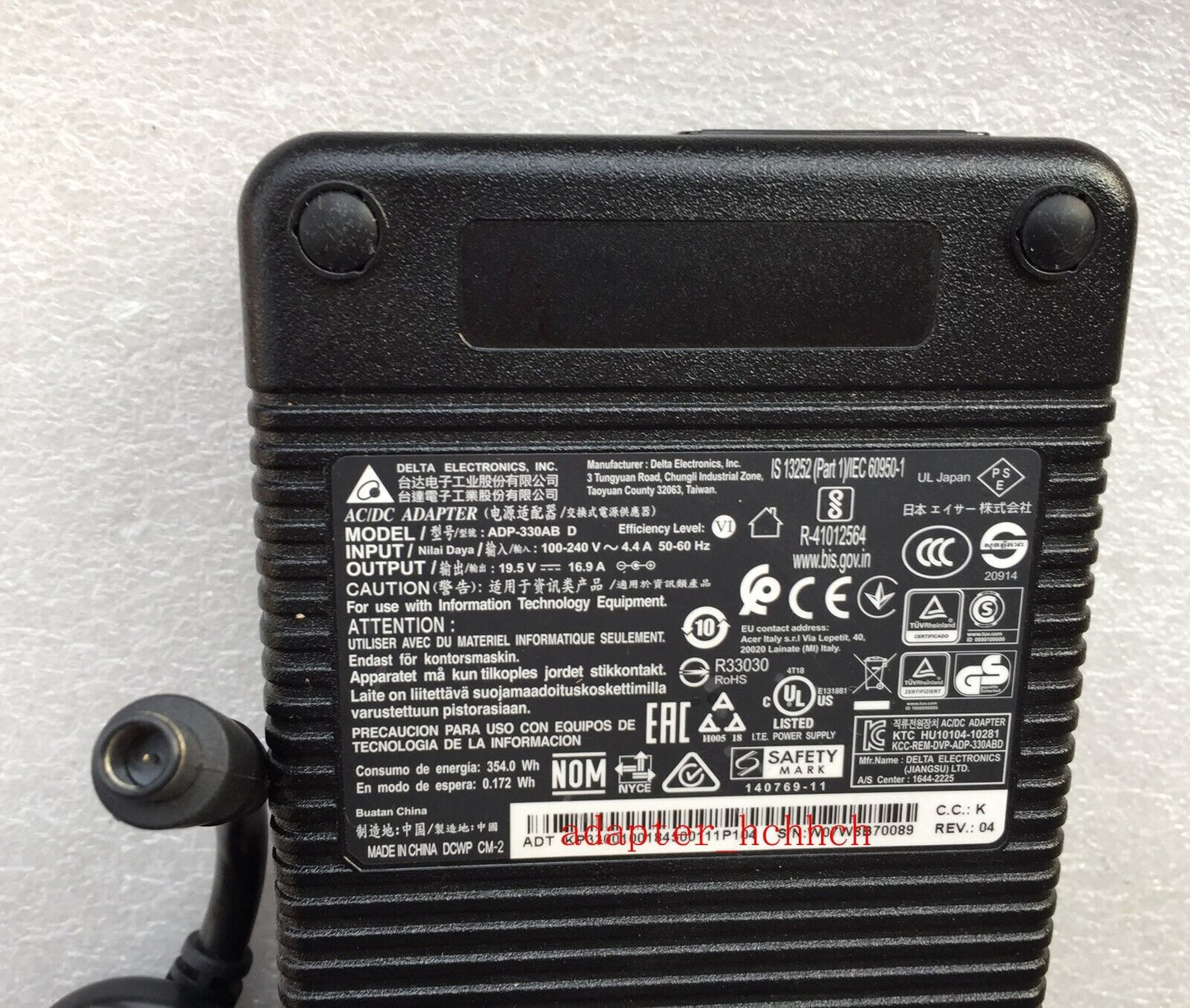 New Original Delta 19.5V 16.9A Adapter for AOC Porsche Design Agon PD32M Monitor