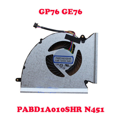 CPU GPU FAN For MSI GP76 Leopard GE76 Raider PABD1A010SHR N451 PABD1A010SHL N452