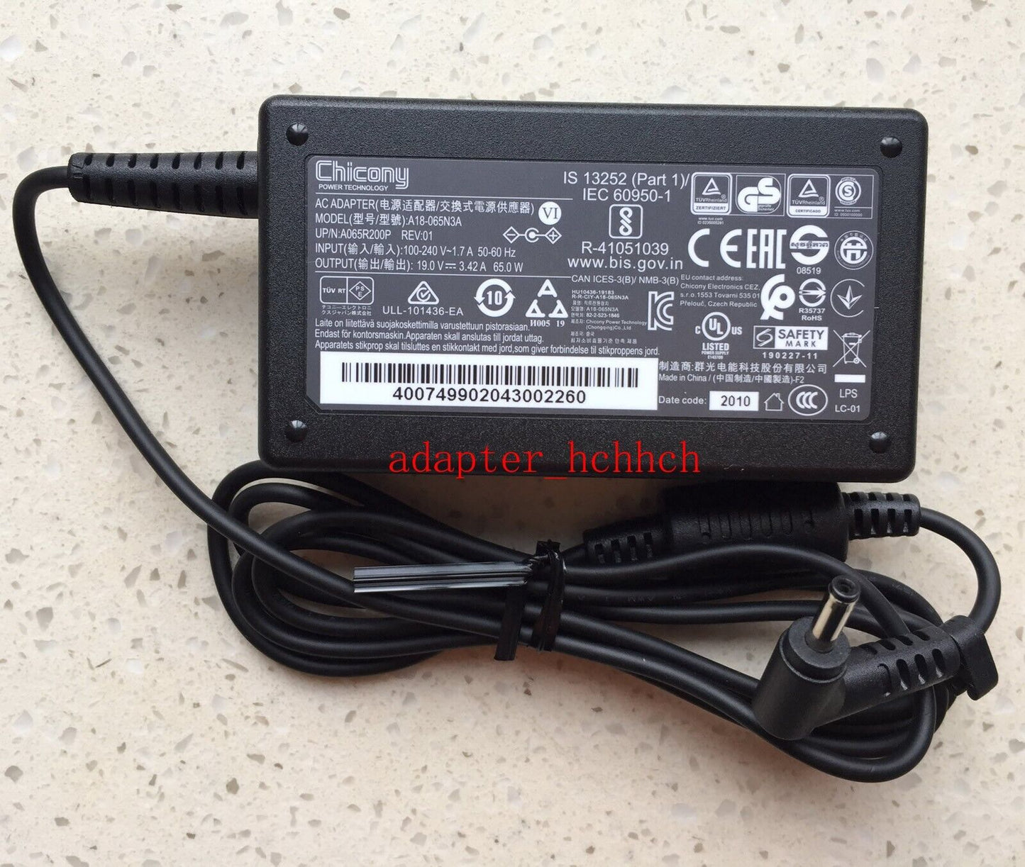 New Original Chicony/Medion 65W AC/DC Adapter for Medion Akoya E15412 A18-065N3A