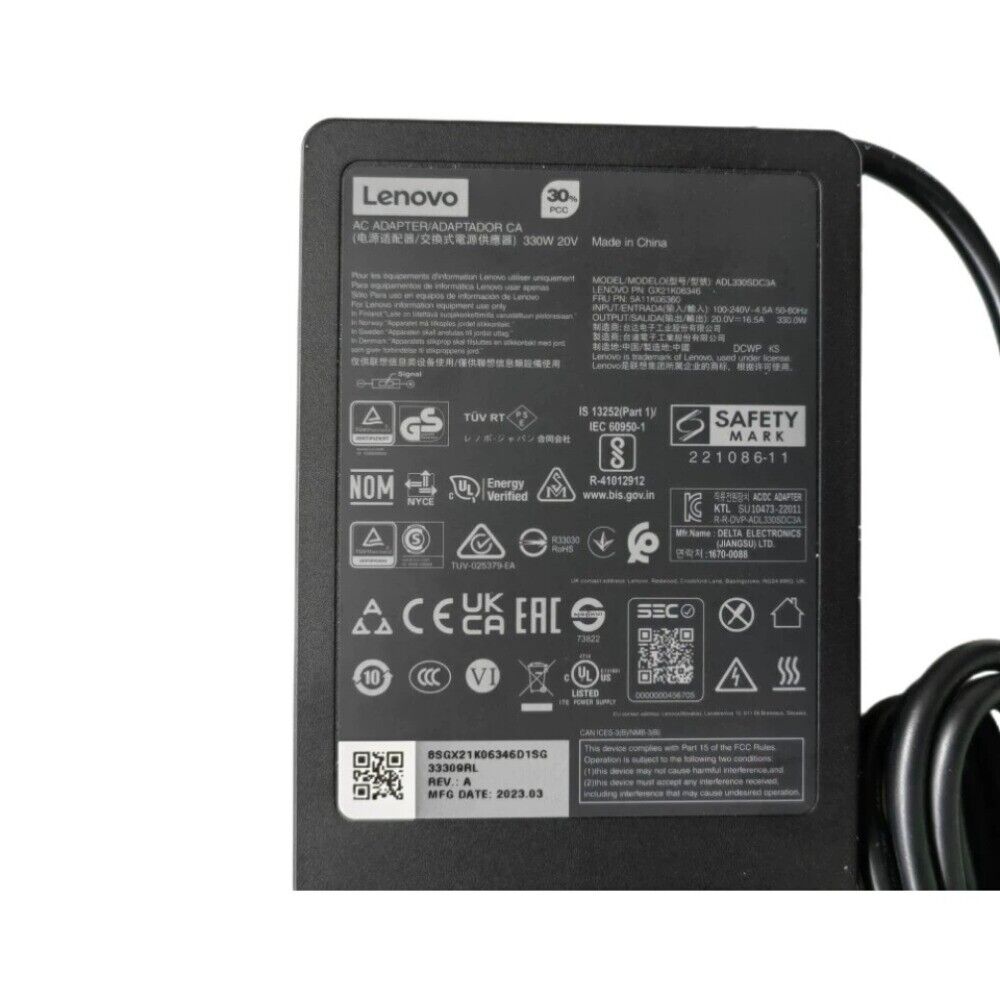 New Lenovo Legion 7i Pro Gen8 Gaming Laptop I9 13900H 330w Slim GaN Adapter Cord