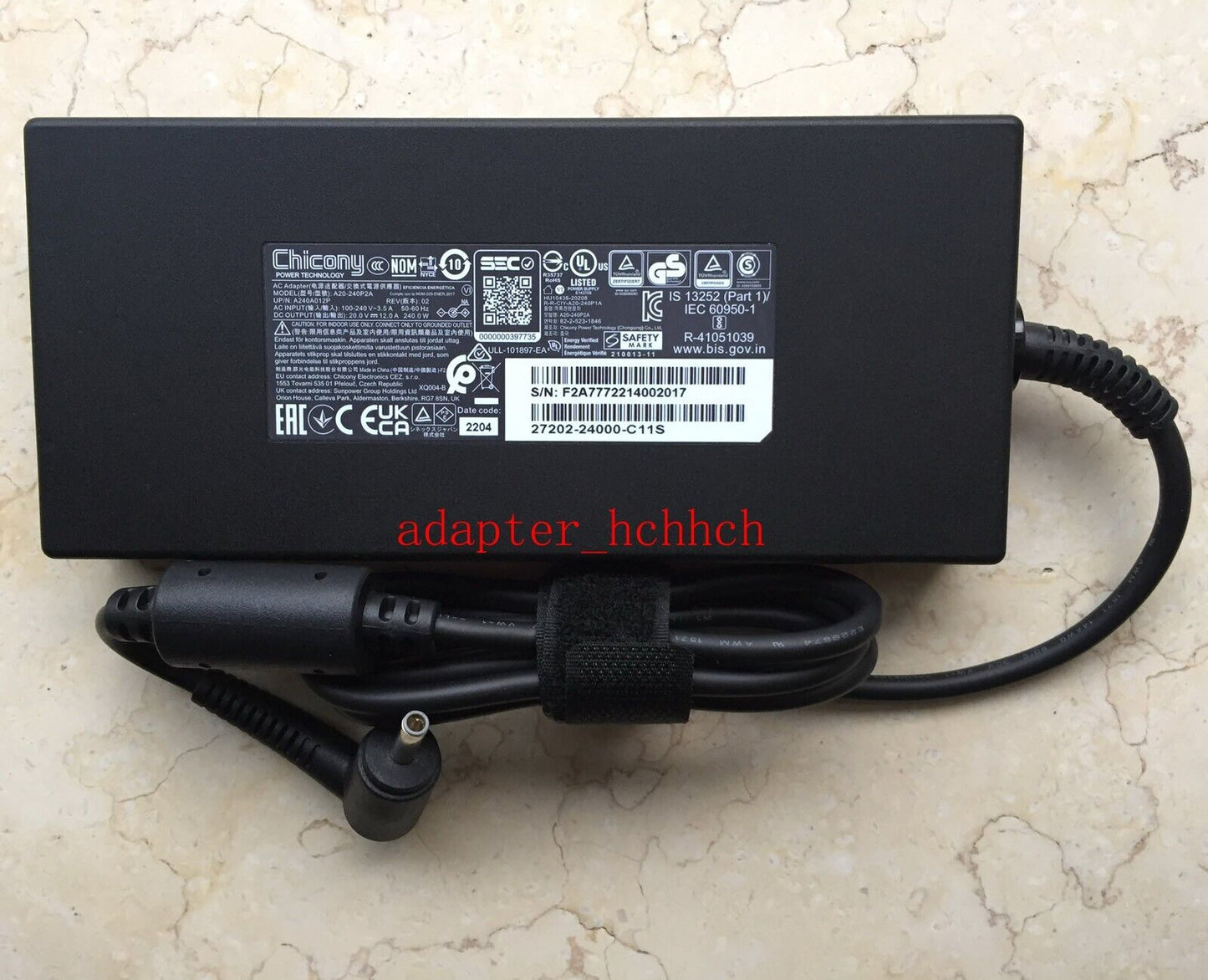 New Original Gigabyte AERO 16 OLED BSF/i9-13900H/RTX4070 20V 12A AC Adapter&Cord