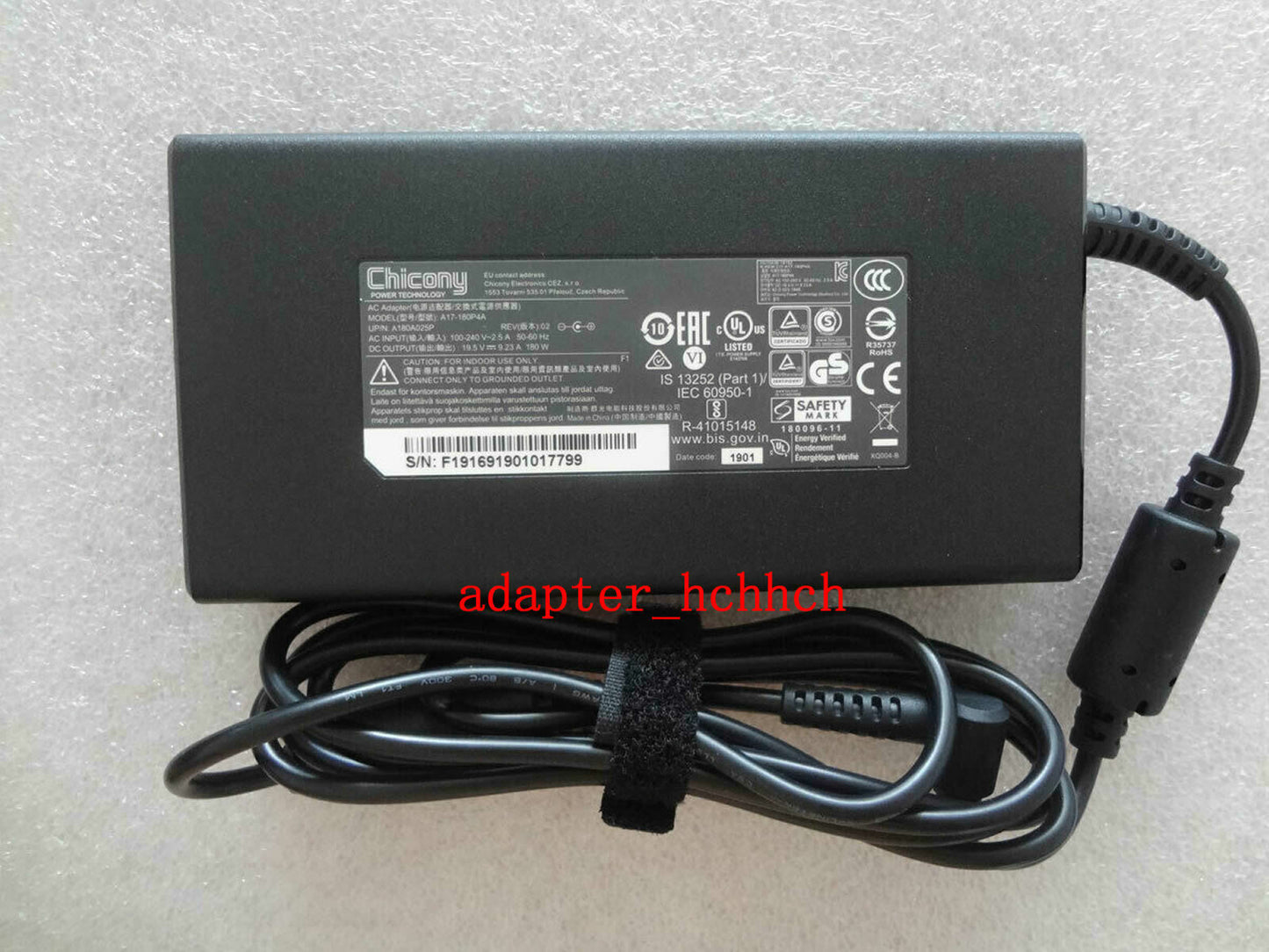 New Original OEM 180W 19.5V AC/DC Adapter for Captiva Highend Gaming I61/RTX3060