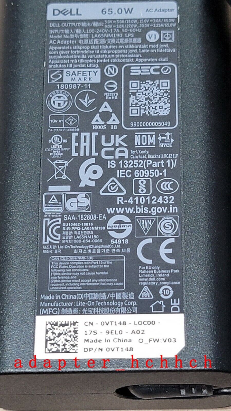 New Original Dell 65W USB-C Adapter for Dell Inspiron 14 5410 LA65NM190 Laptop