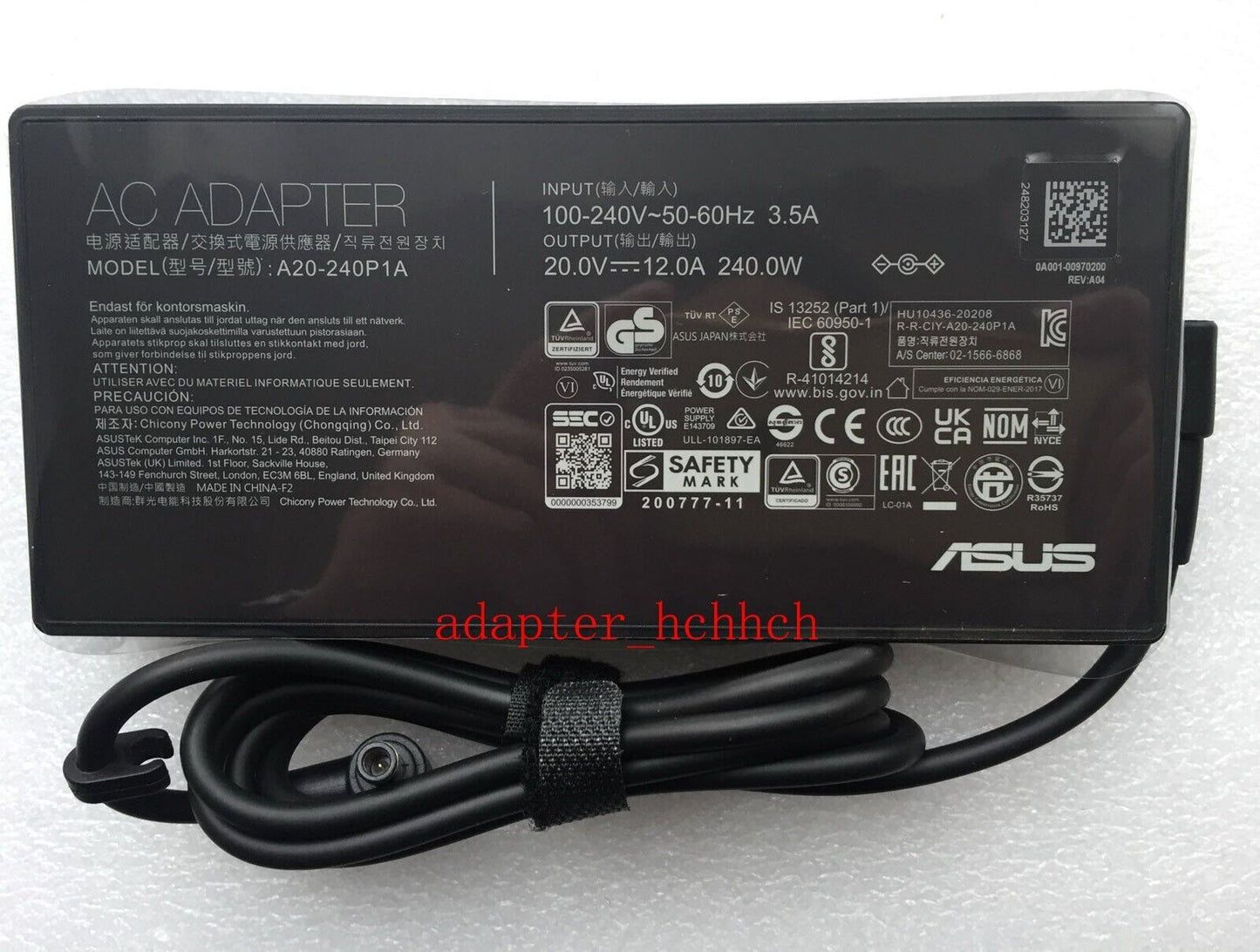 New Original ASUS ROG Zephyrus Duo 16 GX650RM-ES74 A20-240P1A AC/DC Adapter&Cord