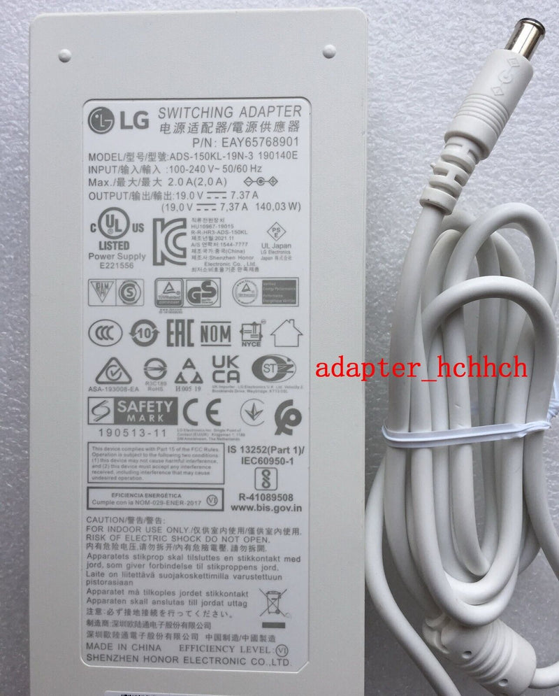 New Original LG 140W AC Adapter for LG 27UK850-W ADS-150KL-19N-3 190140E Monitor