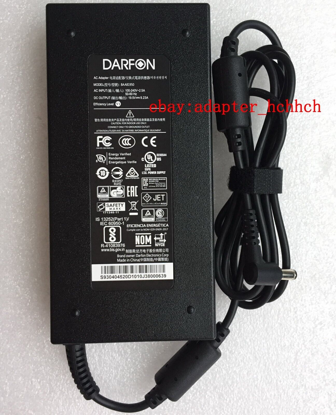 New Original OEM MSI S93-0404520-D10 180W 19.5V 9.23A AC/DC Adapter&Cord/Charger