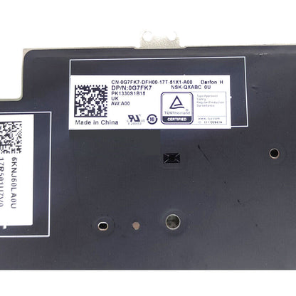 UK Keyboard For DELL Latitude 5420 5421 5430 5431 7420 7430 7520 7530 0G7FK7 New