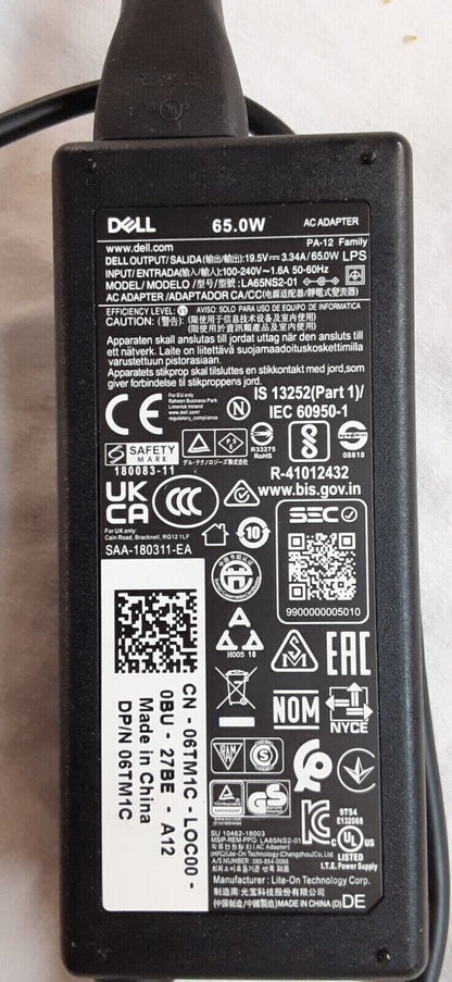 New Original OEM Dell 65W Adapter for Dell Latitude 3310 LA65NS2-01&6TM1C Laptop