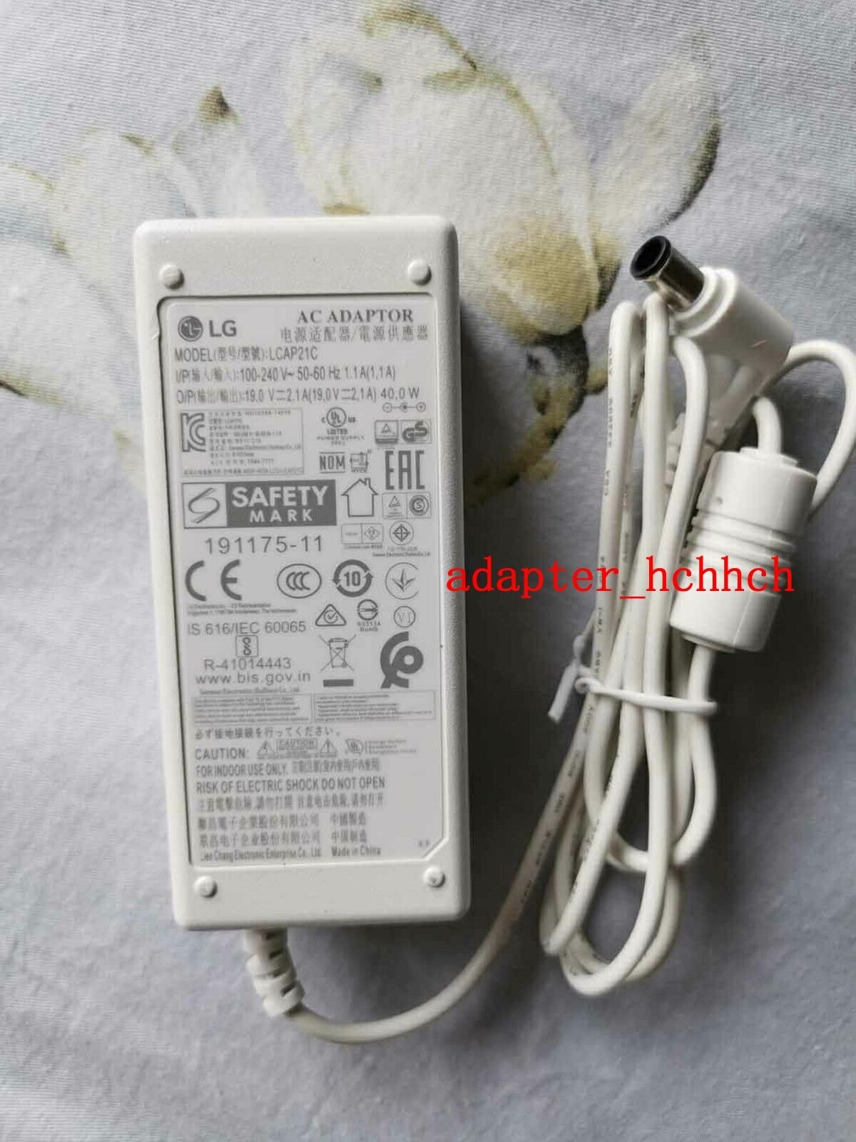 New Original OEM LG 19V 2.1A AC/DC Adapter&Cord for LG 34WP50S-W LCAP21C Monitor