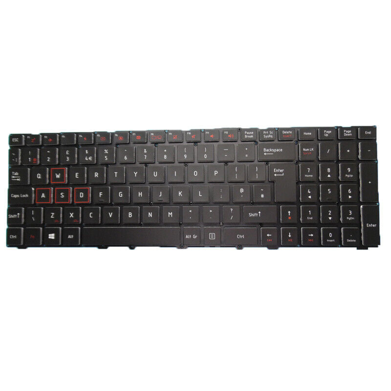 RGB Backlit UK Keyboard For Gigabyte SabrePRO 15 / SabrePRO 15-W 15-W8 GTX1060TI
