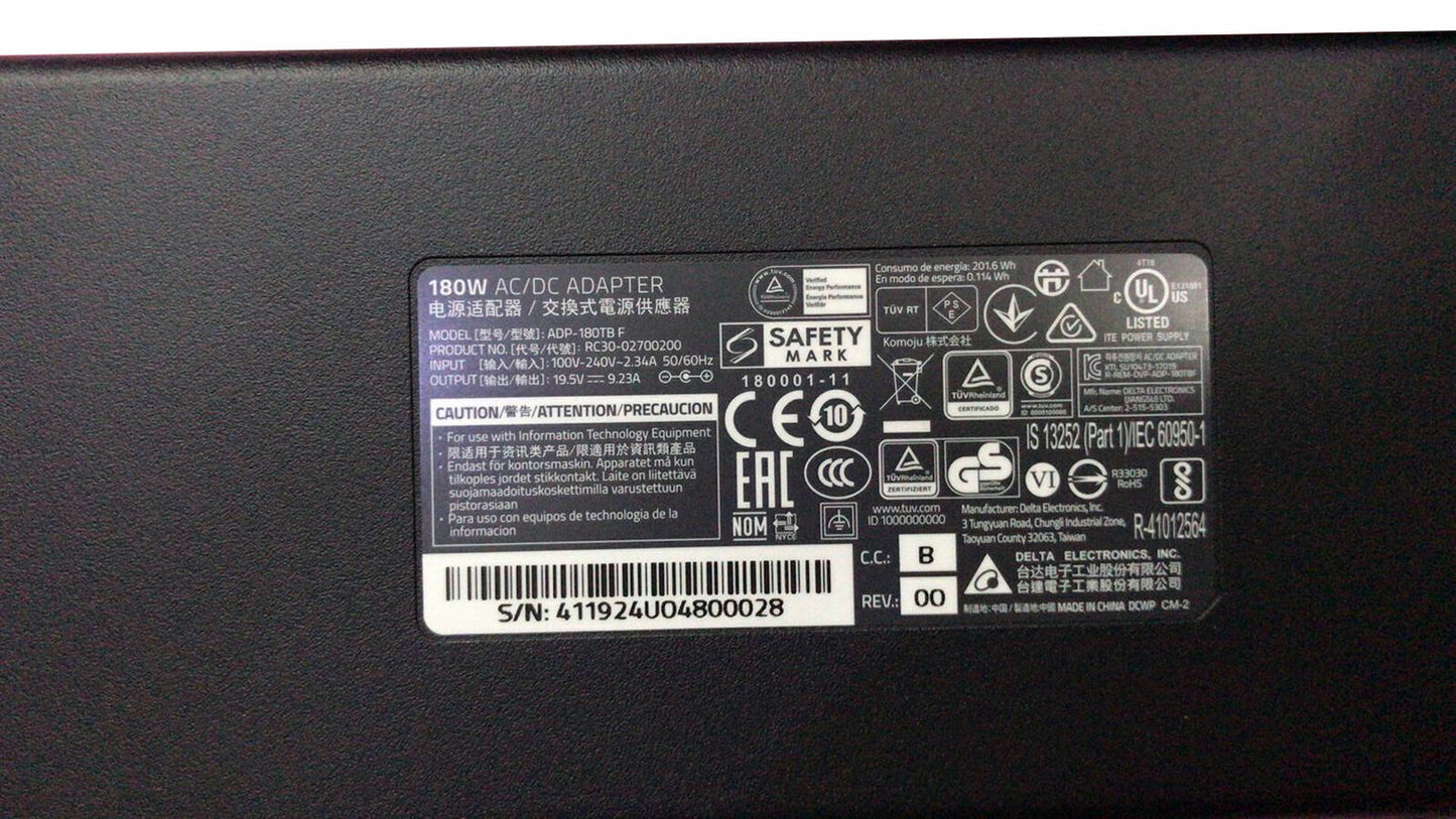 New Original Razer AC/DC Adapter for Razer Blade RZ09-0195 ADP-180TB F,RC30-0165