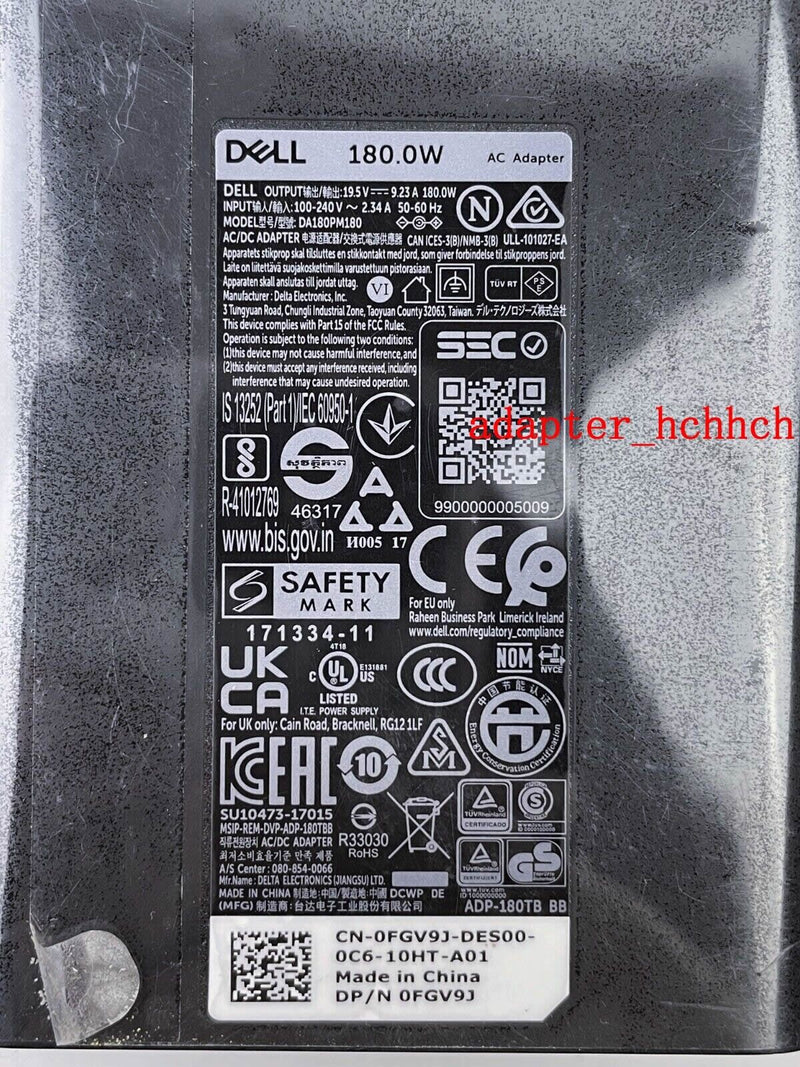 New Original Dell Precision 7550 DA180PM180 AC Power Adapter Supply Cord/Charger