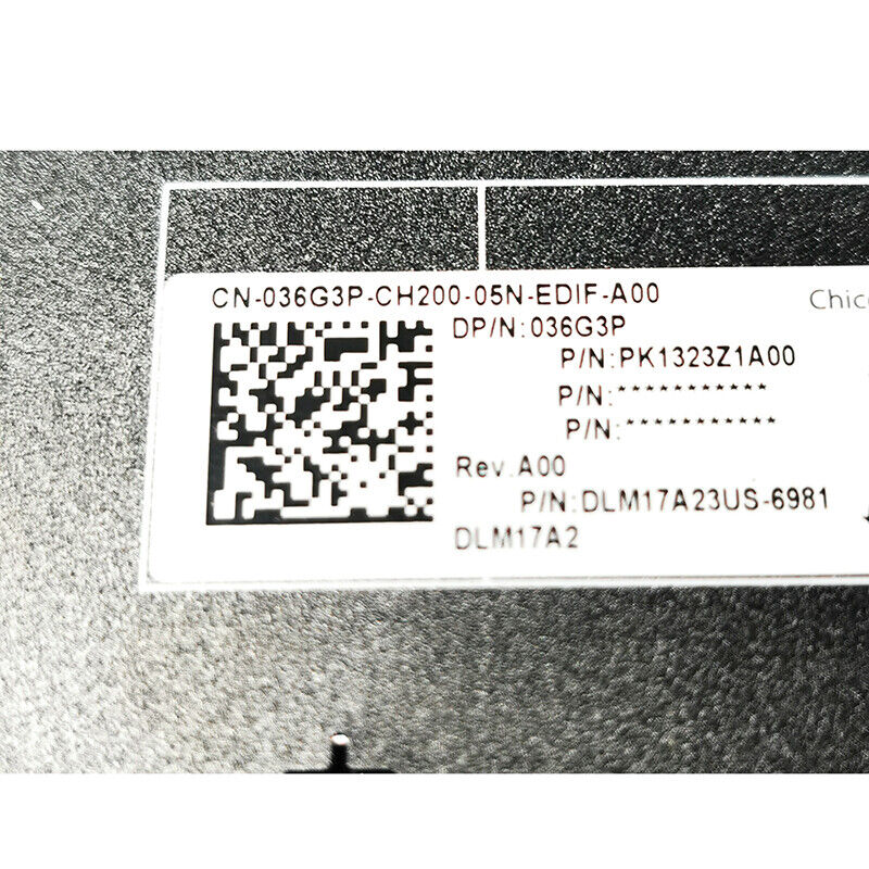 US Keyboard For DELL Latitude 3180 3189 3190 3300 3310 3380 3190 2-in-1 036G3P