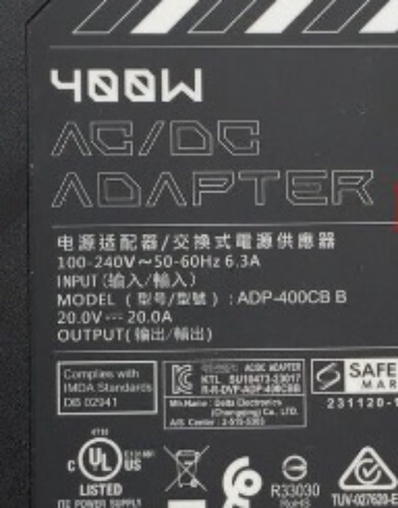 New Original MSI Titan 18 HX A14VIG/i9-14900HX/RTX4090 ADP-400CB B AC/DC Adapter