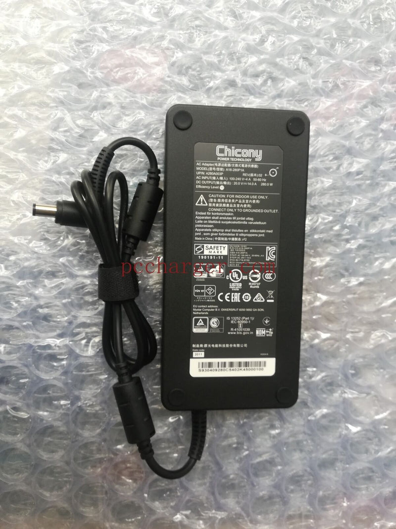 Original Chicony 280W AC Adapter for MSI GE65 Raider 9SF-006 A18-280P1A Notebook