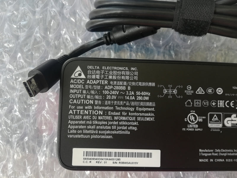 New Original MSI GE66 Raider 10SFS/RTX 2070 SUPER 280W 20V 14A AC Adapter Charger+cord